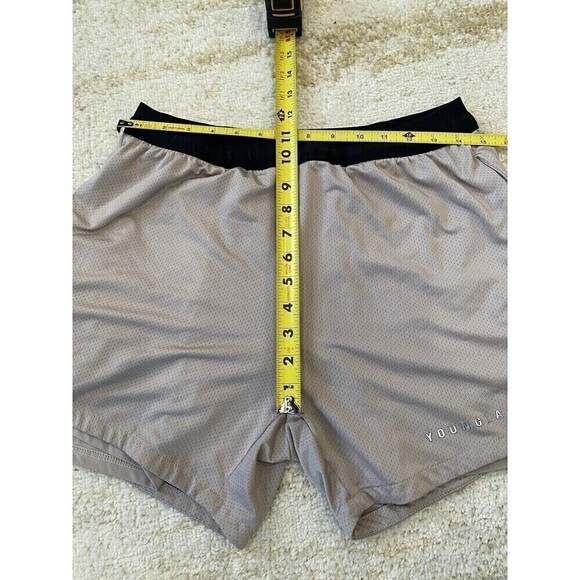 YoungLA Shorts Mens MEDIUM GRAY Lined Athletic Running Gym Training Workout * - Picture 6 of 6